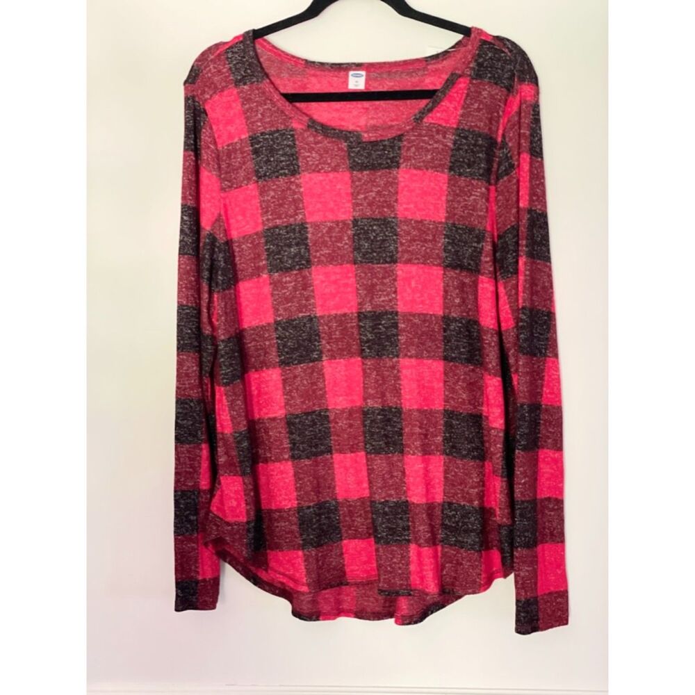Old Navy Gingham Plaid Classic Shirt Crewneck Holiday Size XL NEW k7